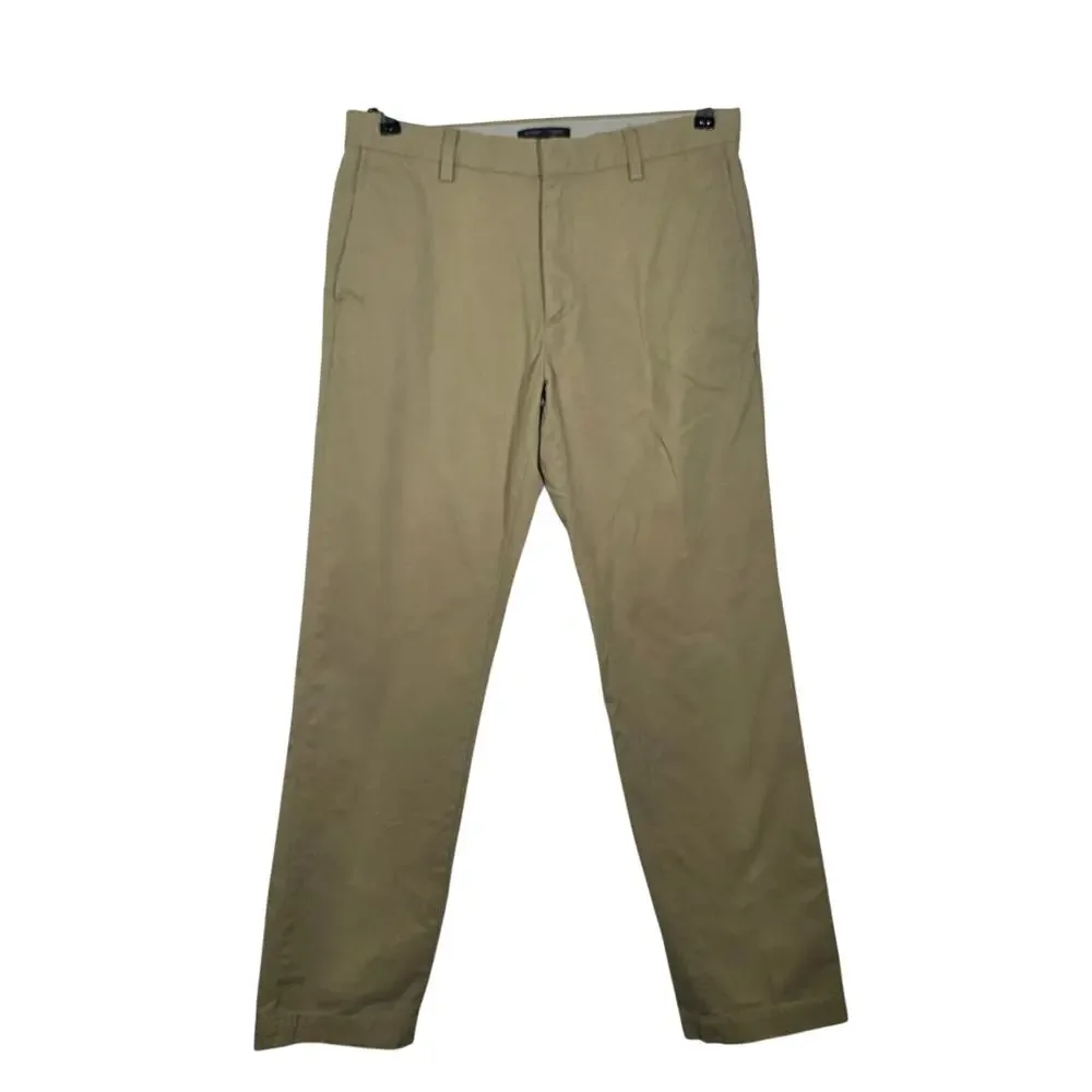 Banana Republic Emerson Chino Khaki Pants 100% Cotton Mens 33x32